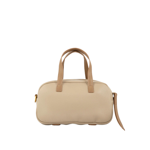 Beige Saddle Shoulder Bag