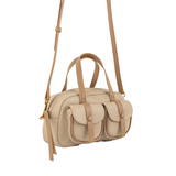 Beige Saddle Shoulder Bag